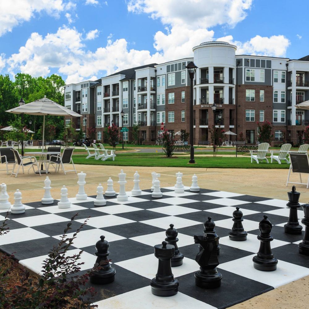 Apartments at Holly Crest life size chess board amenity